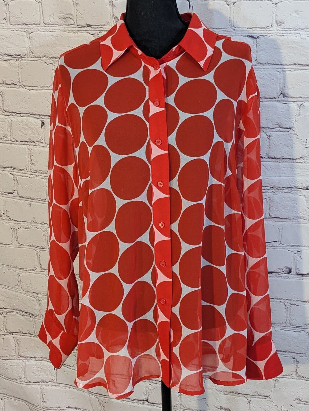 Lane Bryant Red Circle Blouse